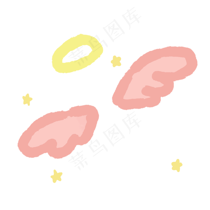 手绘粉色翅膀(2000X2000(DPI:300))psd模版下载