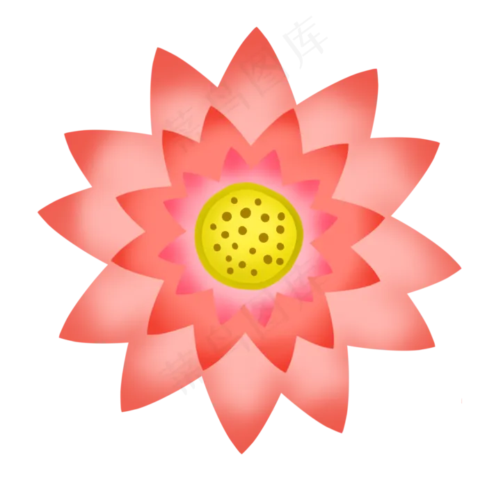 一朵漂亮的荷花插图(2000X2000(DPI:300))psd模版下载