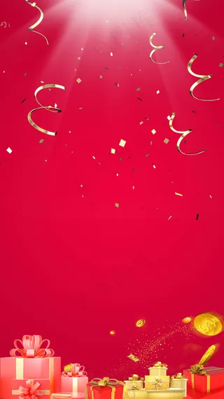 红色暖心购物礼品活动大促销年底促销