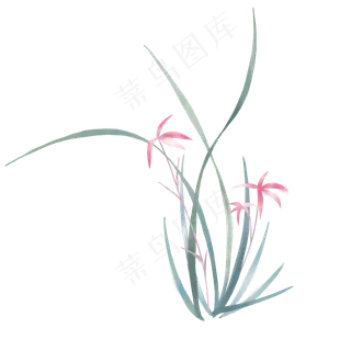 春天兰花紫花水墨有风 春天兰花紫花水墨有风