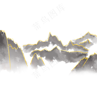 黑金中国风水墨山水