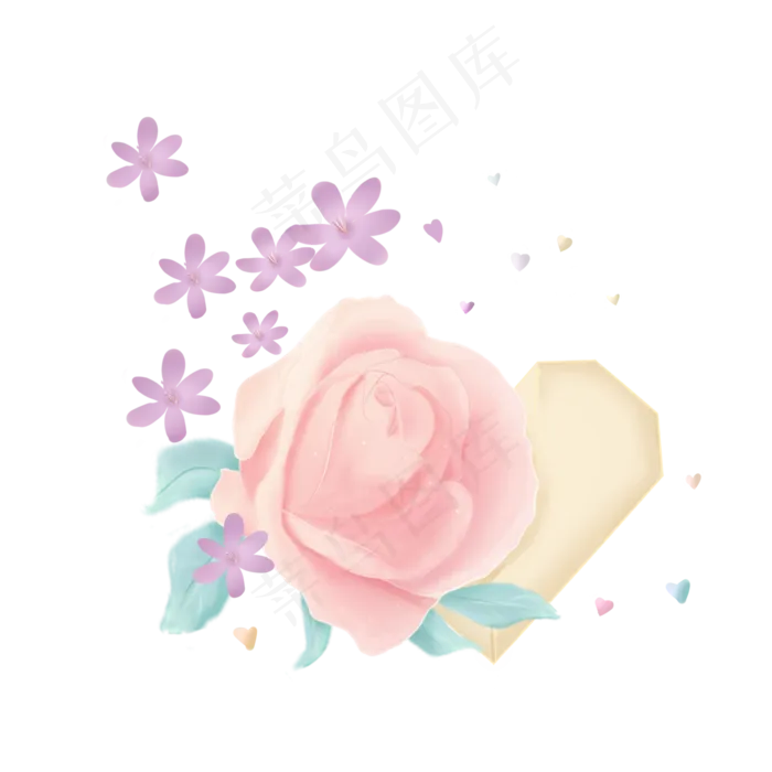 情人节玫瑰花装饰(2050X2050(DPI:299))psd模版下载