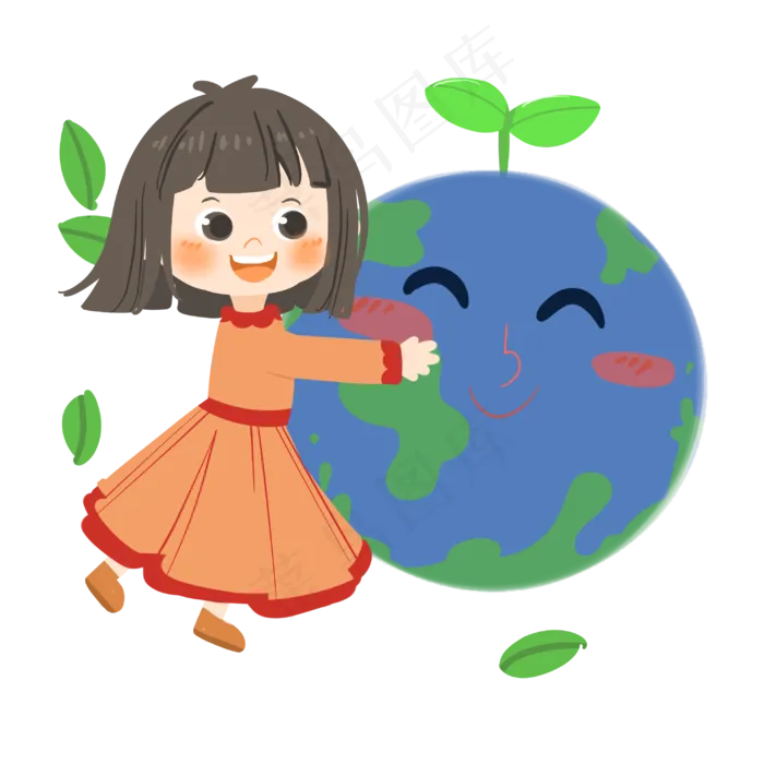 世界地球日女生拥抱地球
