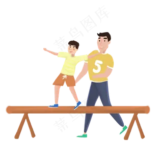 父亲节亲子走独木桥