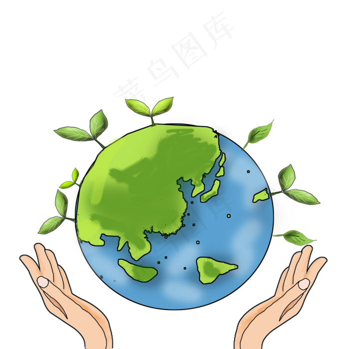 绿色地球日手托地球保护地球