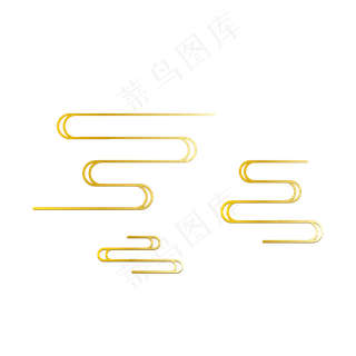 金色漂浮中国风祥云,免抠元素