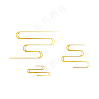 金色漂浮中国风祥云,免抠元素