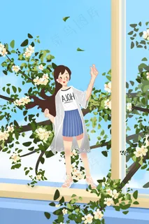五月你好清新茉莉女孩