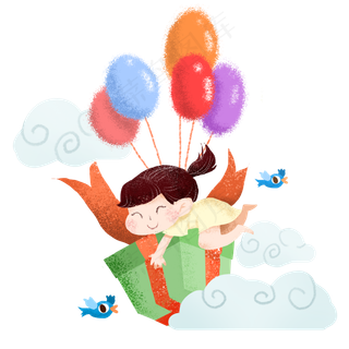 抱着礼物的小女孩,免抠元素