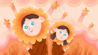 母亲节花朵妈妈卡通