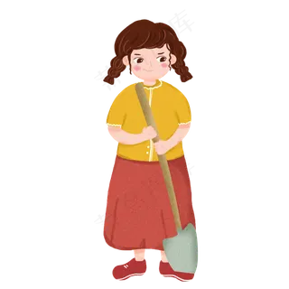 卡通植树节女孩PNG素材