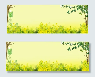 春天梦幻文艺复古卡通森林黄banner 春天梦幻文艺复古卡通森林黄banner
