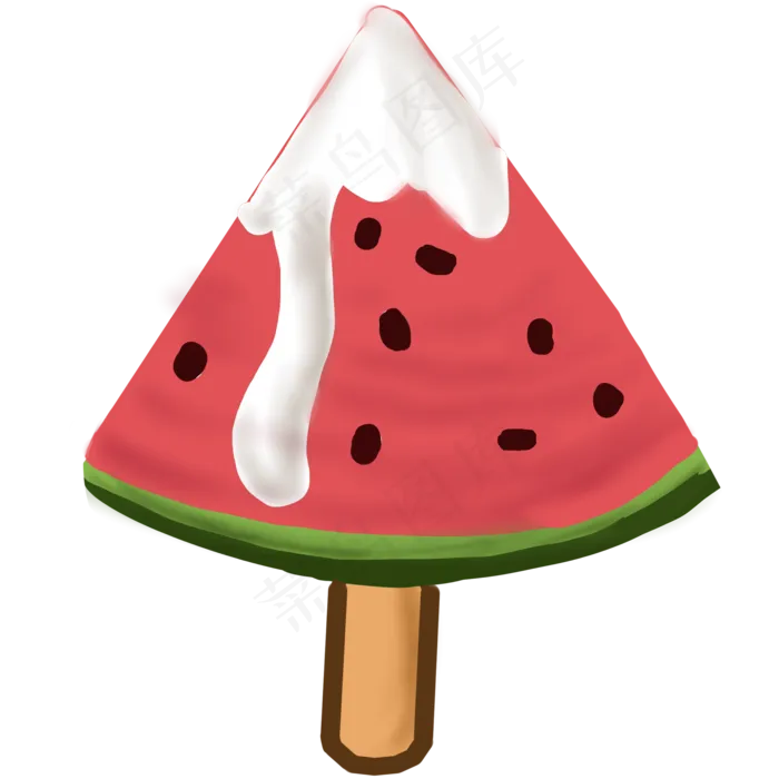 西瓜口味的水果冰淇淋好吃(2000X2000(DPI:300))psd模版下载