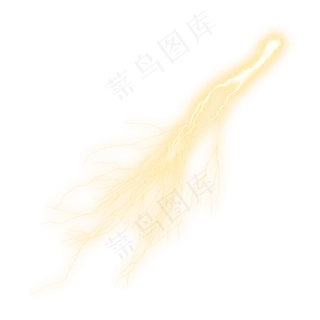 闪电图标黄色激光,免抠元素