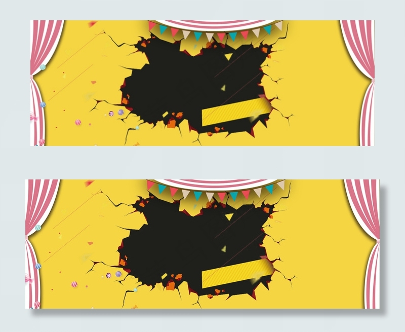 黄色裂纹墙壁愚人节背景