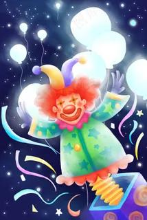 愚人节小丑气球星空 愚人节小丑气球星空