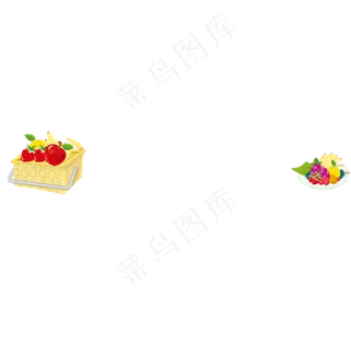 手绘丰富水果篮子