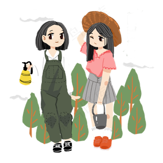 植树节浇水的小女孩