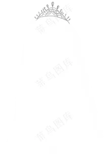 带珍珠水晶王冠的白色婚礼头纱P