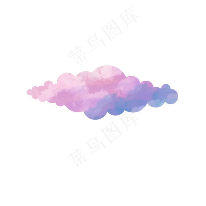 手绘水彩红紫色云朵(2000X2000(DPI:300))psd模版下载