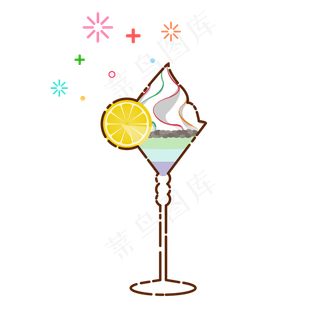 手绘矢量MBE风格雪糕