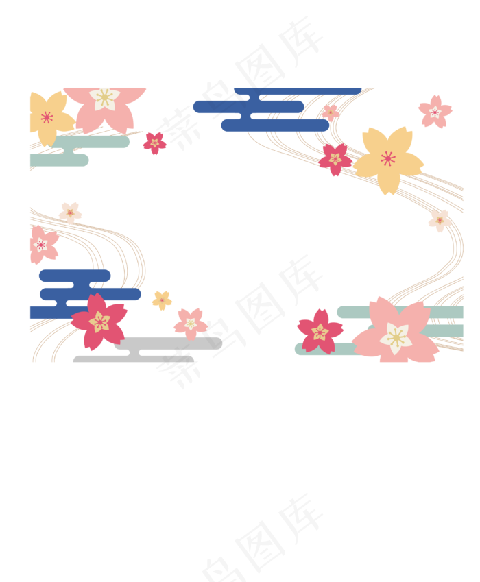 日式和风装饰边框,免抠元素(2000X2000(DPI:300))ai矢量模版下载