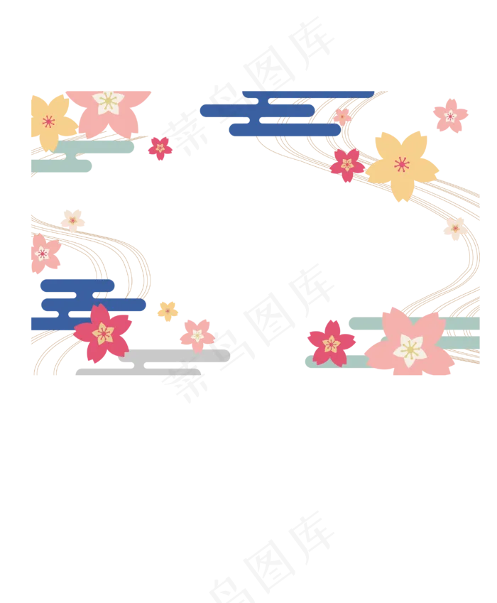 日式和风装饰边框,免抠元素(2000X2000(DPI:300))ai矢量模版下载
