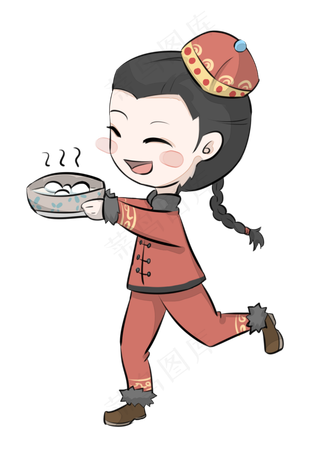 元宵节喜庆人物PNG下载,免抠元素