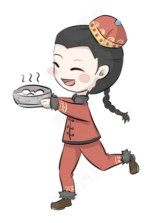 元宵节喜庆人物PNG下载,免抠元素