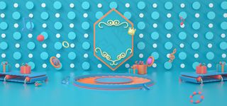 C4D天蓝缤纷活动嘉年华电商banner