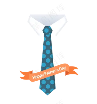 父亲节波点领带PNG免抠素材