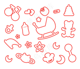 母婴用品红色线条底纹