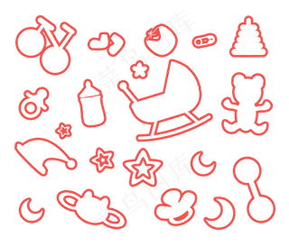 母婴用品红色线条底纹