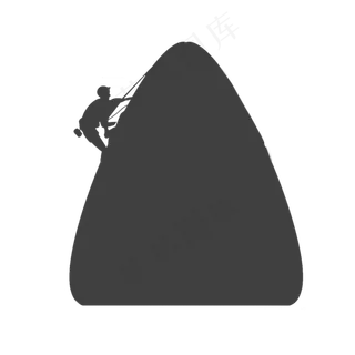 端午节爬粽子山剪影素材