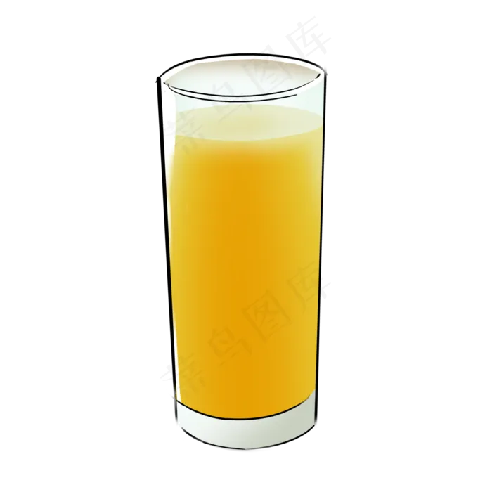 冰凉橙汁玻璃杯果汁(2000X2000(DPI:300))psd模版下载