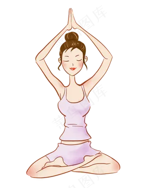 练习瑜伽的优雅少女,免抠元素