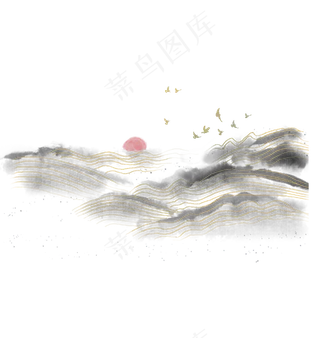 中国风金线山水