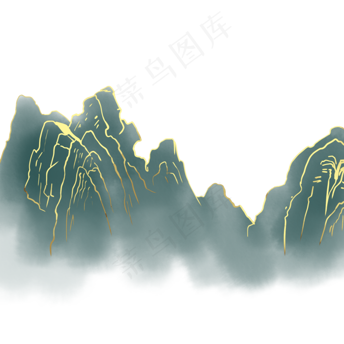 水墨意境山水画(2000X2000(DPI:300))psd模版下载