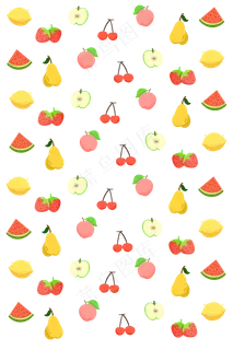 粉色水果平铺,免抠元素