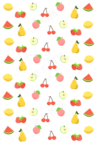 粉色水果平铺,免抠元素