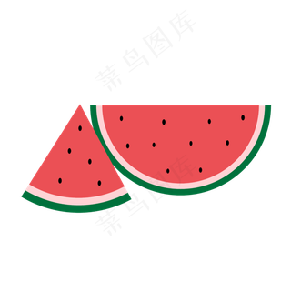 夏天彩色简约风西瓜水果免抠图