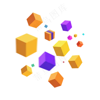 漂浮立体方块元素