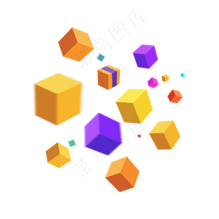 漂浮立体方块元素