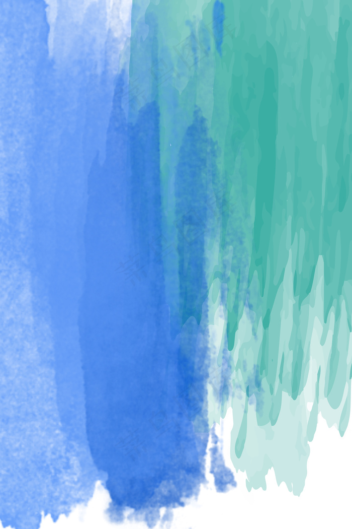 蓝色文艺水彩渐变泼墨