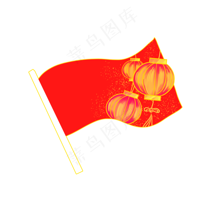 红旗灯笼建军节(2000X2000(DPI:300))psd模版下载
