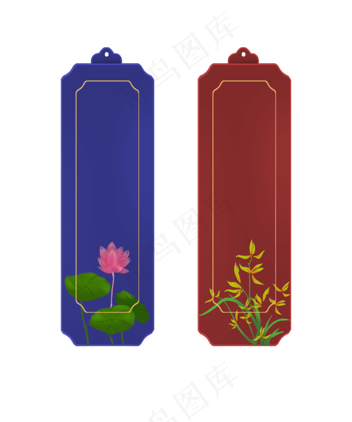 古风艺术书签(2500X3000(DPI:300))psd模版下载
