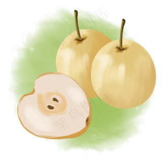 卡通手绘惊蛰应季水果之三个黄鸭