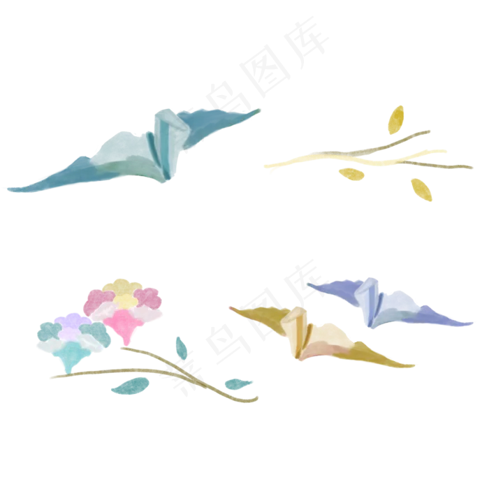 千喜鹤主题花卉标签(2000X2000(DPI:300))psd模版下载