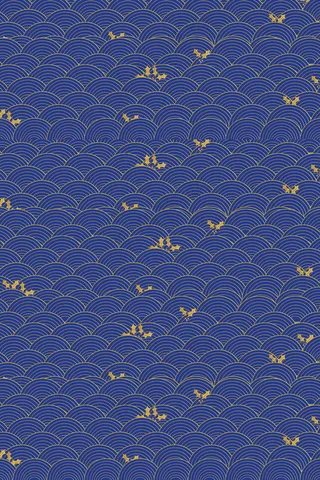 蓝金描边中式纹理