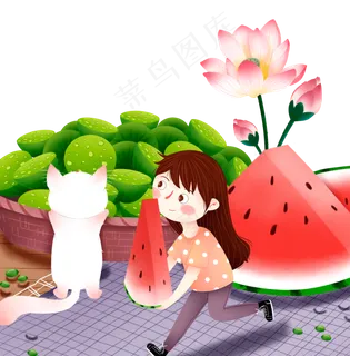 西瓜女孩小猫 西瓜女孩小猫